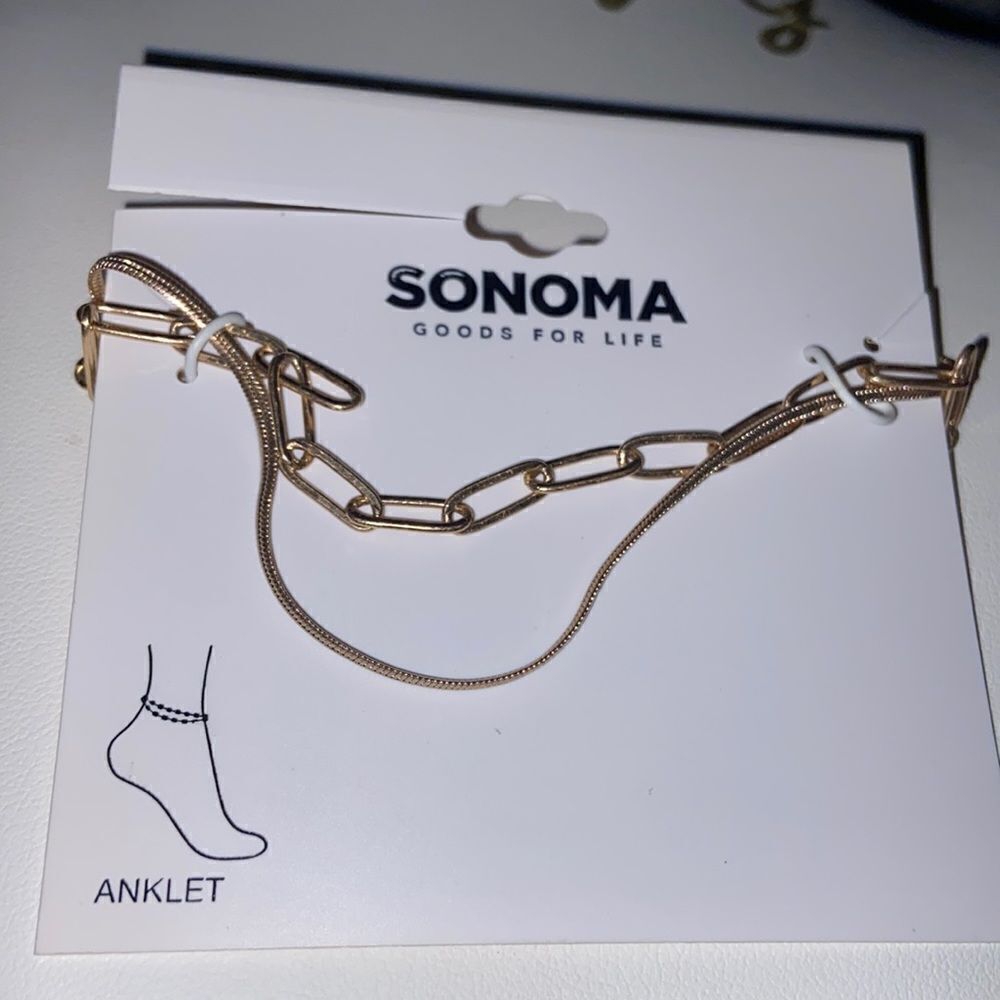 Sonoma Nwt Anklet Gold Color 2 Layers Paper Pin Design 28$